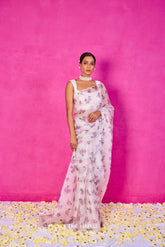 Raavi Ivory Organza Silk Saree